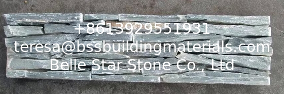 Green Slate Slim Strips Ledgestone, Culture Stone Veneer with Cement Back,Outdoor Wall Panel