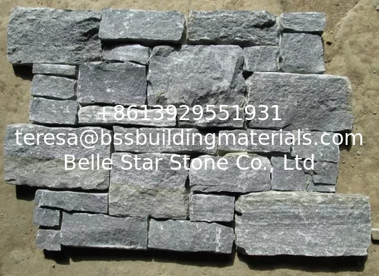 Black Quartzite Cemented Z Stone Cladding,Quartzite Stacked Stone,Natural Culture Stone Veneer