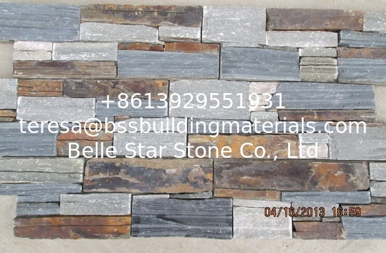 Grey/black/rusty Slate Cemented Z Stone Cladding,Thick Natural Stacked Stone,Real Stone Panel