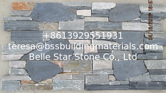 Grey/black/rusty Slate Cemented Z Stone Cladding,Thick Natural Stacked Stone,Real Stone Panel