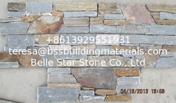Grey/black/rusty Slate Cemented Z Stone Cladding,Thick Natural Stacked Stone,Real Stone Panel