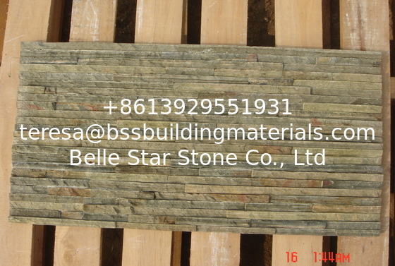Light Rusty Slate Waterfall Shape Thin Stone Veneer,Yellow Brown Slate Culture Stone/Ledgestone