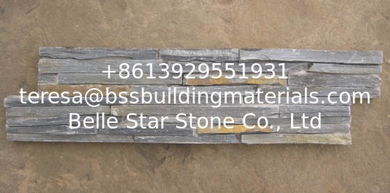 Black Mixed Rusty Color Slate Slim Strips Cemented Together Stacked Stone,Z Stone Cladding Panel