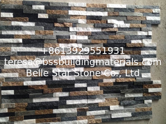 Multicolor Natural Stone Wall Panel,Real Thin Stone Veneer,Indoor/Outdoor Stacked Stone Cladding