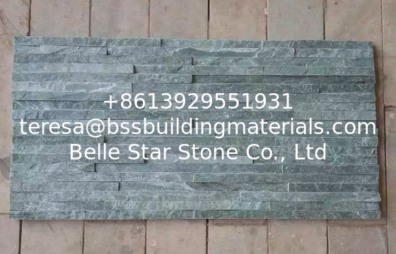 Natural Stone Waterfall Shape Thin Stone Veneer,Green Slate Waterfall Pattern Culture Stone Cladding