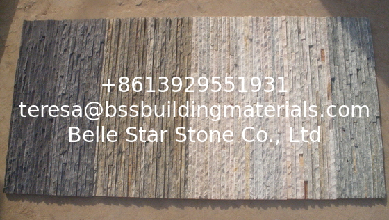 Natural Stone Waterfall Shape Thin Stone Veneer,Green Slate Waterfall Pattern Culture Stone Cladding