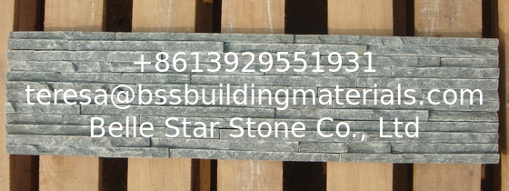 Natural Stone Waterfall Shape Thin Stone Veneer,Green Slate Waterfall Pattern Culture Stone Cladding