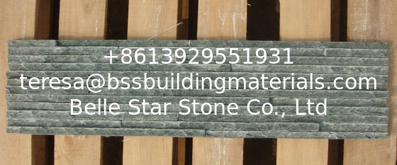 Natural Stone Waterfall Shape Thin Stone Veneer,Green Slate Waterfall Pattern Culture Stone Cladding