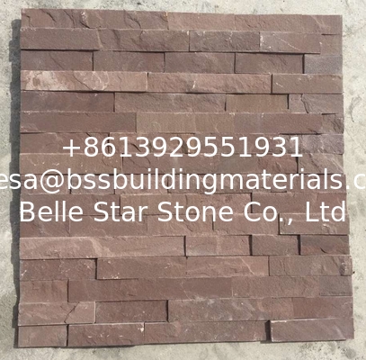 Purple Sandstone Thin Stone Veneer,Natural Stacked Stone Cladding,Outdoor Wall Culture Stone