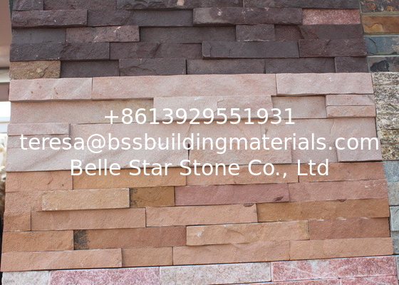 Purple Sandstone Thin Stone Veneer,Natural Stacked Stone Cladding,Outdoor Wall Culture Stone