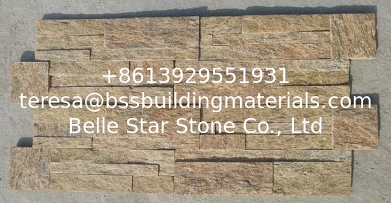 Yellow Granite S Cut Stone Cladding,Natural 18x35 S Stone Panel,Real Granite Thin Stone Veneer
