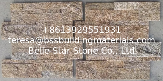 Yellow Granite S Cut Stone Cladding,Natural 18x35 S Stone Panel,Real Granite Thin Stone Veneer