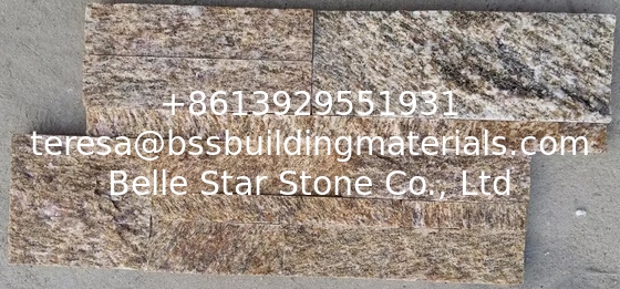 Yellow Granite S Cut Stone Cladding,Natural 18x35 S Stone Panel,Real Granite Thin Stone Veneer
