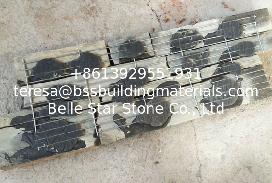 Rusty Split Face Slate Z Stone Panel with Steel Wire Back,Natural Slate Stacked Stone Cladding