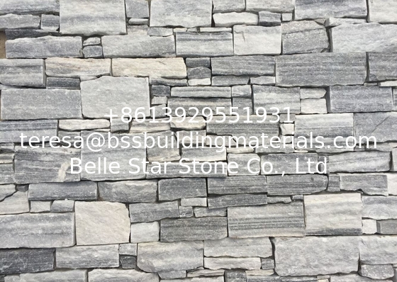 Grey Slate Z Stone Panel with Steel Wire Back,Natural Slate Stacked Stone,Z Stone Cladding for Wall