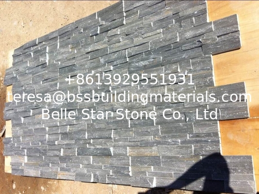 Grey Slate Stacked Stone,Rough Face Slate Stone Veneer,Natural Z Stone Cladding,Outdoor Stone Panel