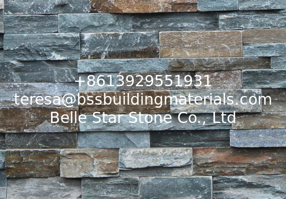 Green Slate Stone Panel,Rough Face Slate Stacked Stone,Natural Z Stone Cladding,Wall Stone Veneer