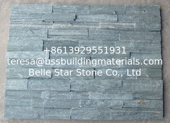 Green Slate Stone Panel,Rough Face Slate Stacked Stone,Natural Z Stone Cladding,Wall Stone Veneer