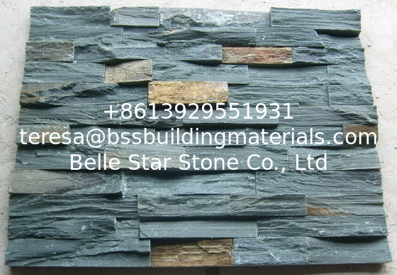 Green Slate Stone Panel,Rough Face Slate Stacked Stone,Natural Z Stone Cladding,Wall Stone Veneer