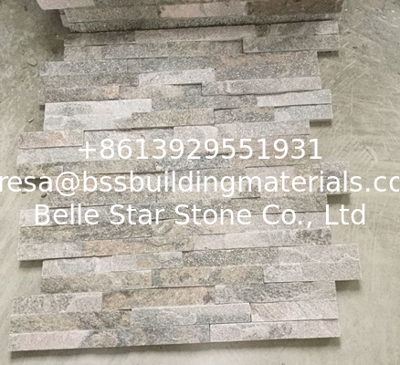 Pink Quartzite Thin Stone Veneer,Natural Z Stone Cladding,Outdoor Stacked Stone,Indoor Ledgestone