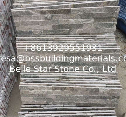 Pink Quartzite Thin Stone Veneer,Natural Z Stone Cladding,Outdoor Stacked Stone,Indoor Ledgestone