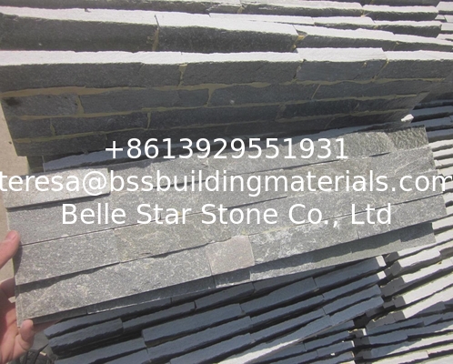 Grey Slate Thin Stone Veneer,Split Face Slate Culture Stone,Natural Z Stone Cladding,Stacked Stone