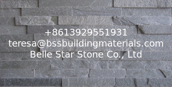 Grey Slate Stone Wall Panel,Indoor Thin Stone Veneer,Outdoor Split Face Slate Stacked Stone
