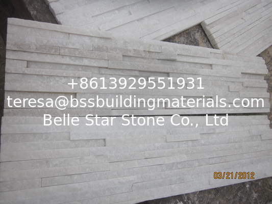 Snow White Quartzite Waterfall Shape Stone Cladding,Outdoor Quartzite Stone Veneer,Indoor Wall Panel
