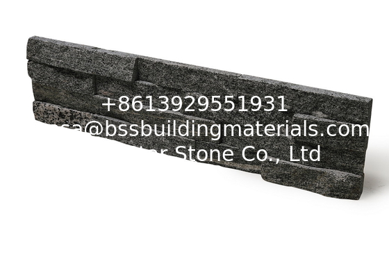 Dark Grey Granite Stone Veneer,Outdoor Rough Face Granite Stacked Stone,Indoor Stone Wall Panel
