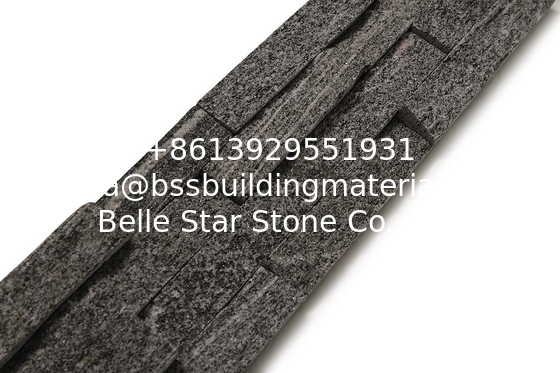 Dark Grey Granite Stone Veneer,Outdoor Rough Face Granite Stacked Stone,Indoor Stone Wall Panel