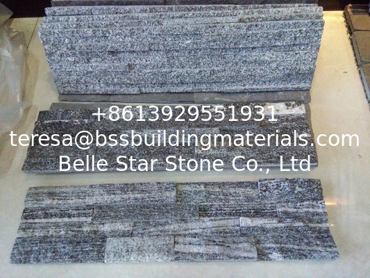 Dark Grey Granite Stone Veneer,Outdoor Rough Face Granite Stacked Stone,Indoor Stone Wall Panel
