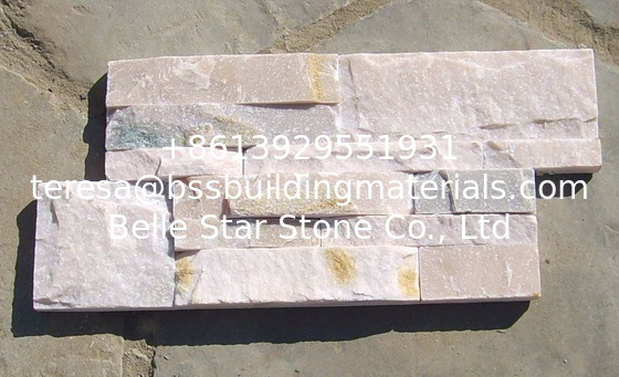 Pink Quartzite S Cut Stone Cladding,Indoor S Clad Ledgestone,Outdoor S Clad Stone Wall Panel