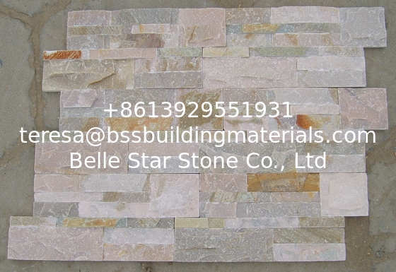 Pink Quartzite S Cut Stone Cladding,Indoor S Clad Ledgestone,Outdoor S Clad Stone Wall Panel