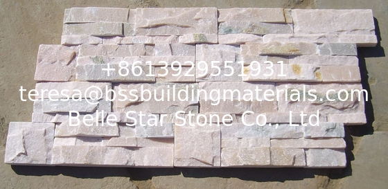 Pink Quartzite S Cut Stone Cladding,Indoor S Clad Ledgestone,Outdoor S Clad Stone Wall Panel