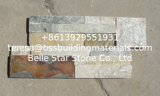Oyster Mixed Rusty Color S Clad Stacked Stone,Split Face Slate S Clad Stone Cladding,Thin Stone Veneer