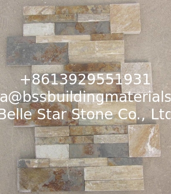 Oyster Mixed Rusty Color S Clad Stacked Stone,Split Face Slate S Clad Stone Cladding,Thin Stone Veneer