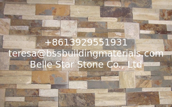 Oyster Mixed Rusty Color S Clad Stacked Stone,Split Face Slate S Clad Stone Cladding,Thin Stone Veneer