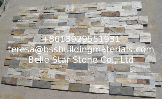 Oyster Mixed Rusty Color S Clad Stacked Stone,Split Face Slate S Clad Stone Cladding,Thin Stone Veneer