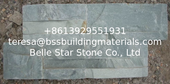Green Slate S Clad Stacked Stone,Indoor Split Face Slate Thin Stone Veneer,Outdoor 18x35 Stone Panel