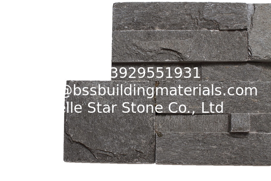 Grey Slate S Clad Ledgestone,Indoor Split Face Slate Stacked Stone,Outdoor 18x35 S Cut Stone Panel
