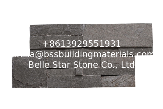Grey Slate S Clad Ledgestone,Indoor Split Face Slate Stacked Stone,Outdoor 18x35 S Cut Stone Panel