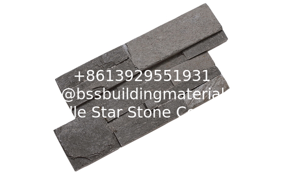 Grey Slate S Clad Ledgestone,Indoor Split Face Slate Stacked Stone,Outdoor 18x35 S Cut Stone Panel