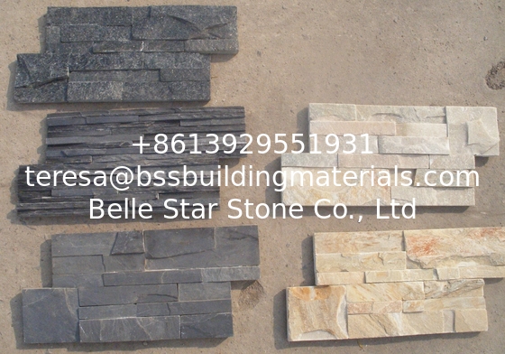 Grey Slate S Clad Ledgestone,Indoor Split Face Slate Stacked Stone,Outdoor 18x35 S Cut Stone Panel