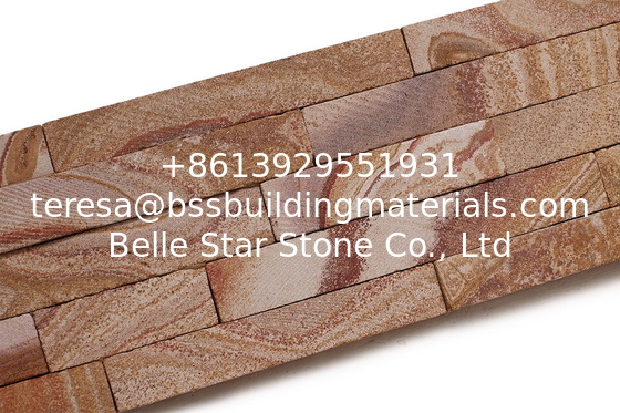 Yellow Wooden Sawn-Cut Face Sandstone Stacked Stone,Indoor Yellow Ledger Panels,Stone Veneer