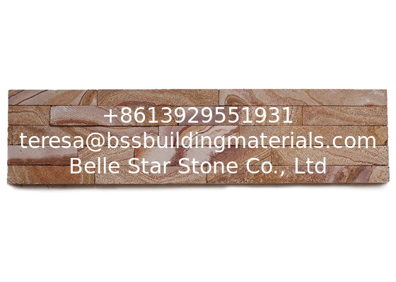 Yellow Wooden Sawn-Cut Face Sandstone Stacked Stone,Indoor Yellow Ledger Panels,Stone Veneer