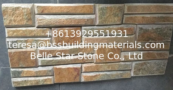 Green Quartzite of Beveled Edges Culture Stone,Indoor Stacked Stone,Outdoor Stone Veneer Panels