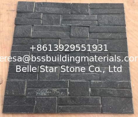 Green Quartzite of Beveled Edges Culture Stone,Indoor Stacked Stone,Outdoor Stone Veneer Panels
