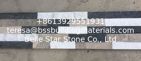 White/Black/Pink Mixed Colors Quartzite Stone Cladding,Indoor Thin Stone Veneer,Stacked Stone