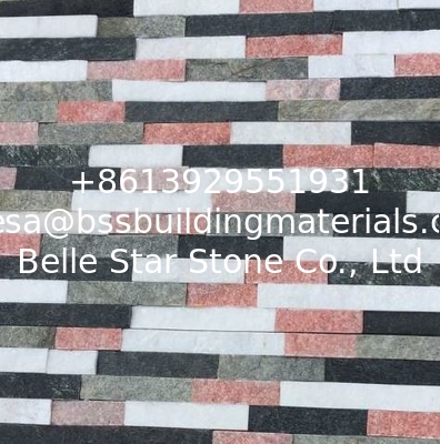 White/Black/Peach/Green Mixed Color Quartzite Stacked Stone,Multicolor Culture Stone,Stone Veneer