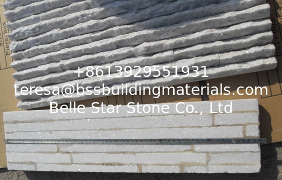 Snow White Mountain Face Quartzite Stone Cladding,Outdoor Landscaping Stacked Stone,Stone Veneer